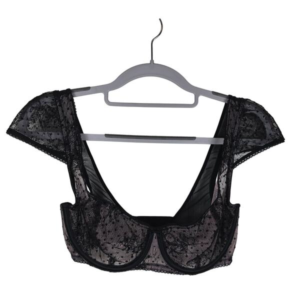 Victoria's Secret Dream Angel Unlined Balconnet Black Polka Dot Bra 32DD - Picture 1 of 5